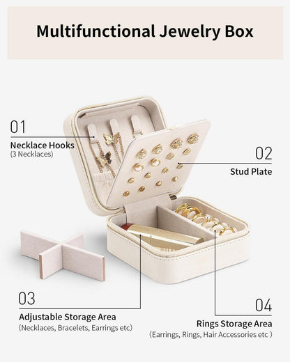 Kleine Schmuckkasten Mädchen Damen Leder Organizer Ohrringe Halsketten