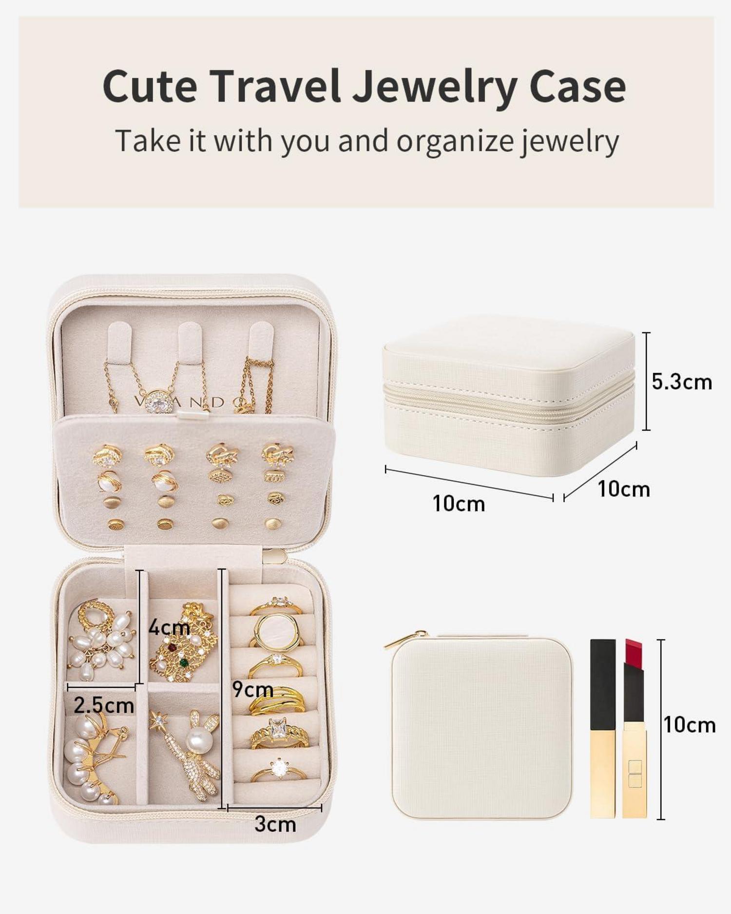 Schmuckkästchen Mädchen Damen Reise Etui Organizer Leder Ohrringe