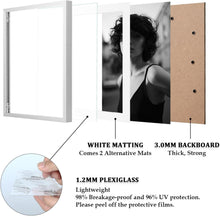 Egofine A4 Aluminum Picture Frame Display with Mats, 2 Pack
