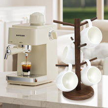 Kaffeebecherhalter Holz mit dickerem Boden 6 Haken organizer