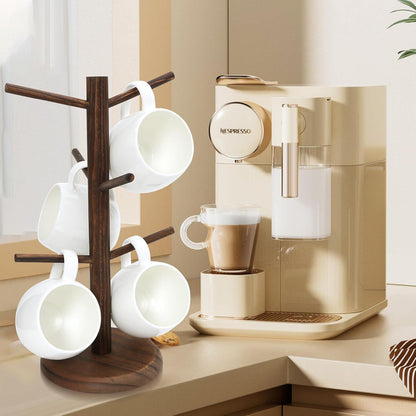 Kaffeebecherhalter Holz Kaffeetassenständer Theke 6 Haken Organizer