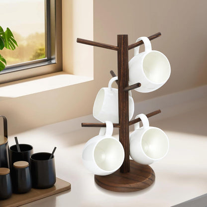 Kaffeebecherhalter Holz Kaffeetassenständer Becherhalter Theke Organizer 6 Haken