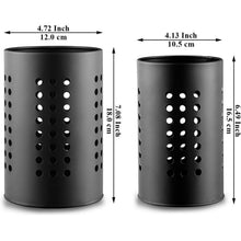Küchenutensilienhalter Edelstahl 2 Stück Schwarz