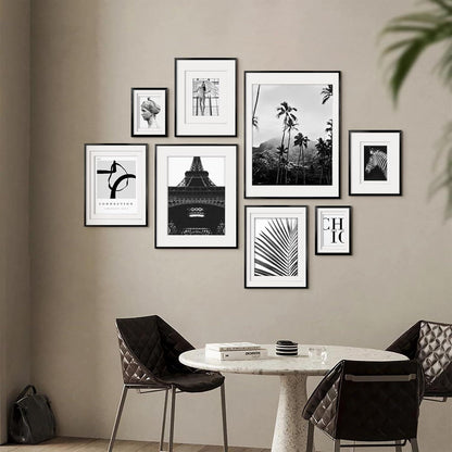 Aluminum Picture Frame Black Mats A4 A5 Metal Plexiglass Tabletop Wall Mount 2