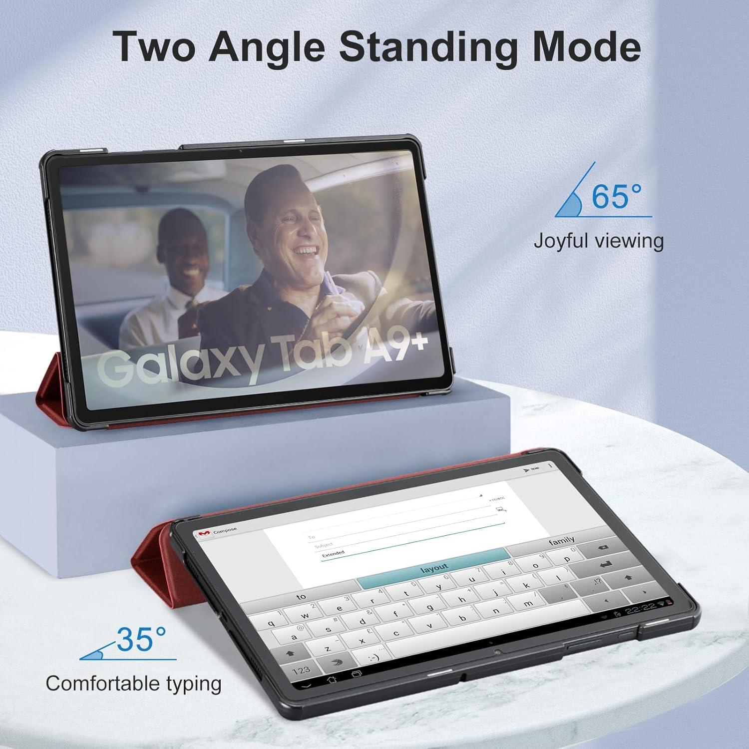 Hülle für Samsung Galaxy Tab A9 Plus 11 Zoll PU-Leder Schutzhülle