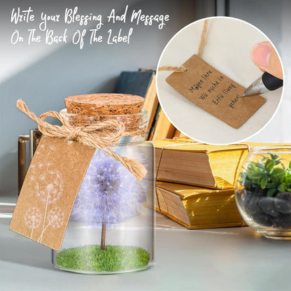 Echte Pusteblume Wunscherfüller im Glas mit Geschenkbox - Handgemacht - Dekoration für Geburtstag, Hochzeit - Violett