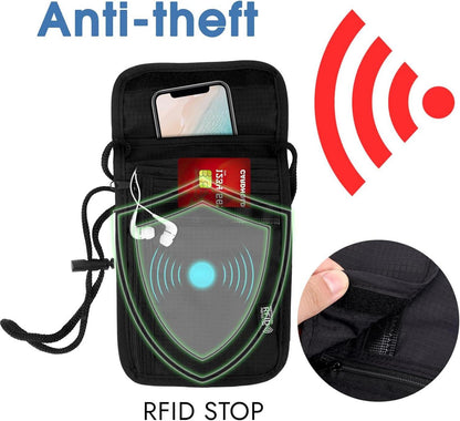 RFID Brustbeutel Herren Schwarz Anti-Diebstahl Umhängetasche