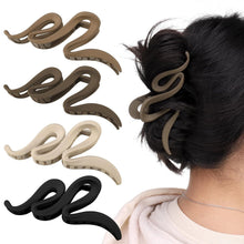 4er Set Große Haarklammern mit Wellenform, 13cm, Rutschfest