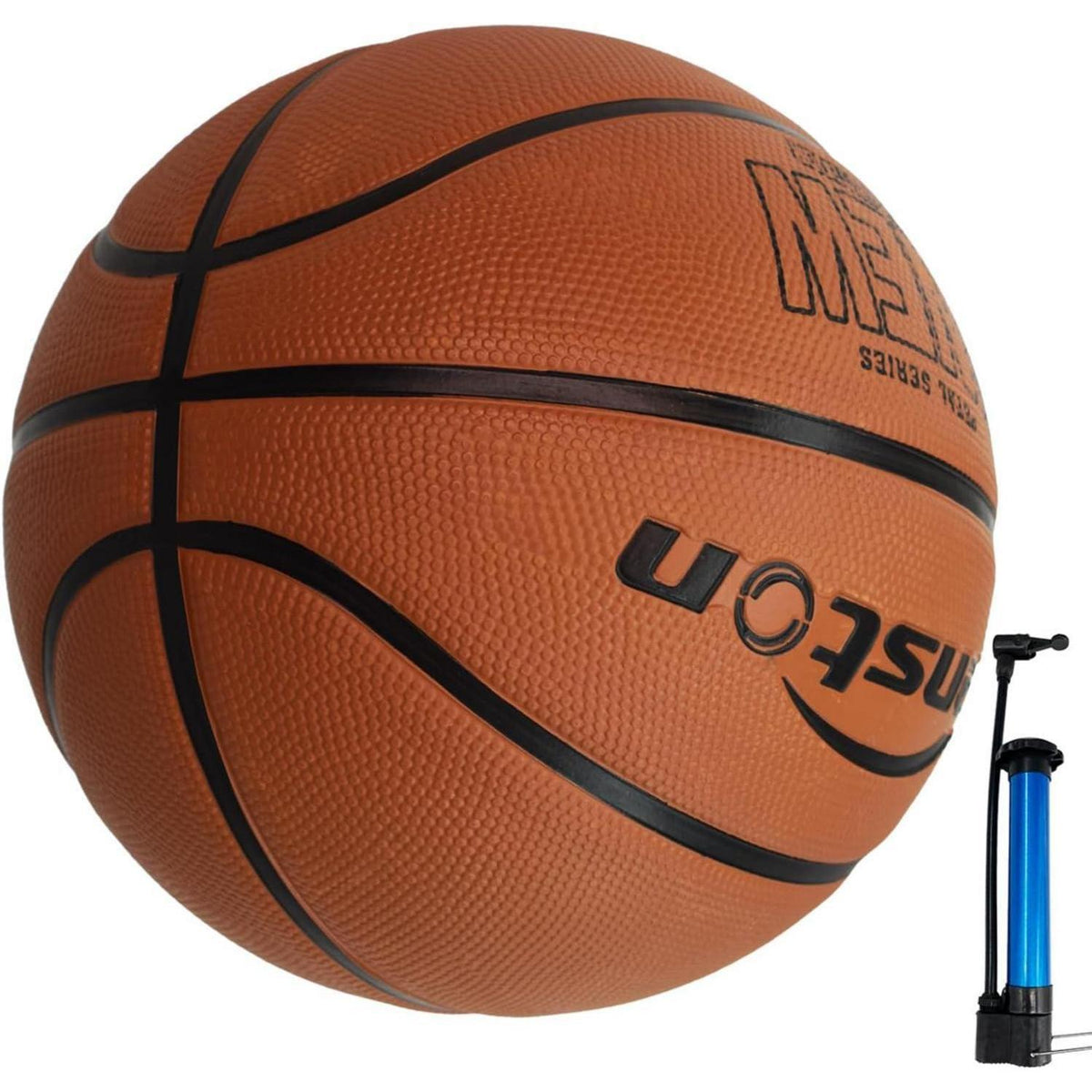 Basketball Größe 7 mit Pumpe, für Innen & Außen, Braun