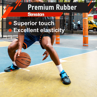 Basketball Größe 7 mit Pumpe, für Innen & Außen, Braun