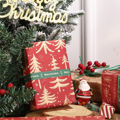 Weihnachts-Geschenkpapier 4 Rollen Kraftpapier 43,2 cm x 3 m Festliche