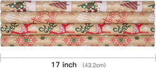 4 Rollen Weihnachts-Geschenkpapierrolle Kraftpapier