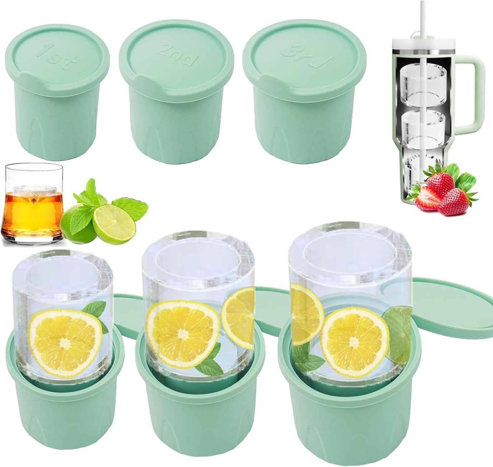 Eiswürfelform Silikon für Stanley Cup 3 Stück Ice Cube Tray Deckel