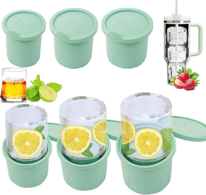 Eiswürfelform Silikon für Stanley Cup 3 Stück Ice Cube Tray Deckel