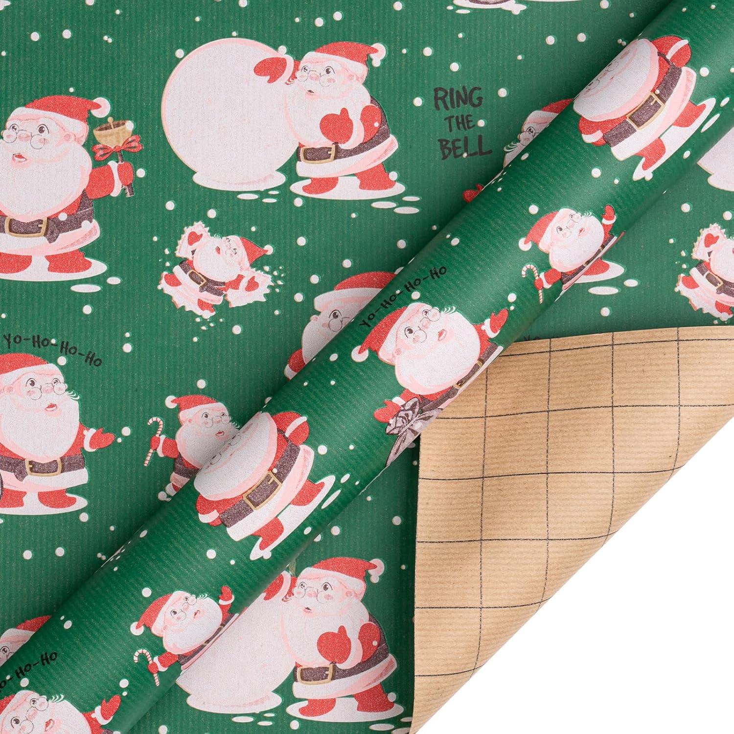 4 Rollen Weihnachtsgeschenkpapier Kraftpapier 76cm x 3m