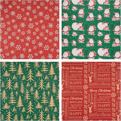 Weihnachts-Geschenkpapier Kraftpapier 76cm 3m Weihnachtsmann Schneeflocke Baum
