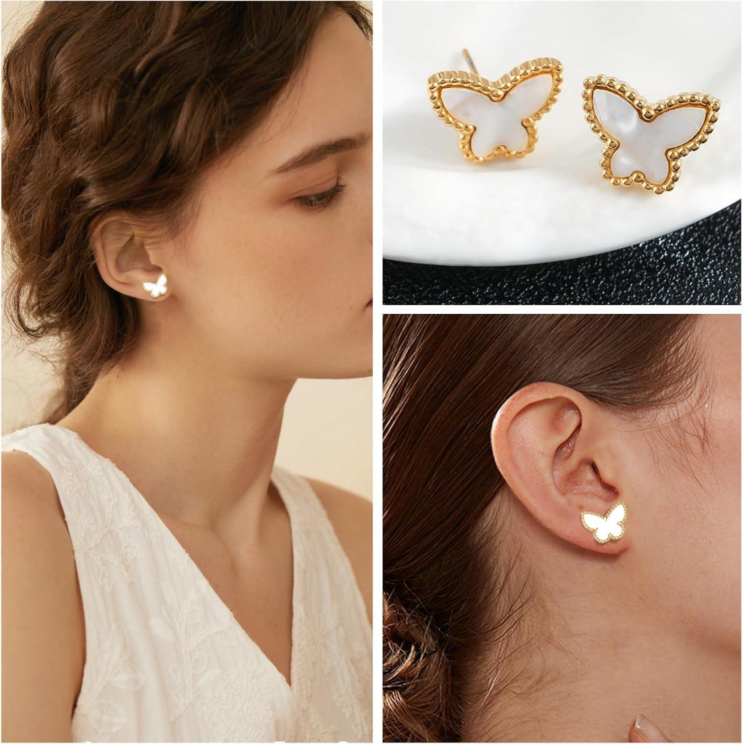 LOCCY Schmetterling Schmuck Set Anhänger Ringe Ohrringe