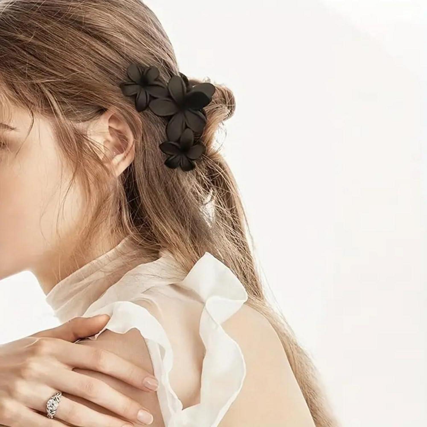 4er Set Blumen Haarklammern große Rutschfeste Haarclips