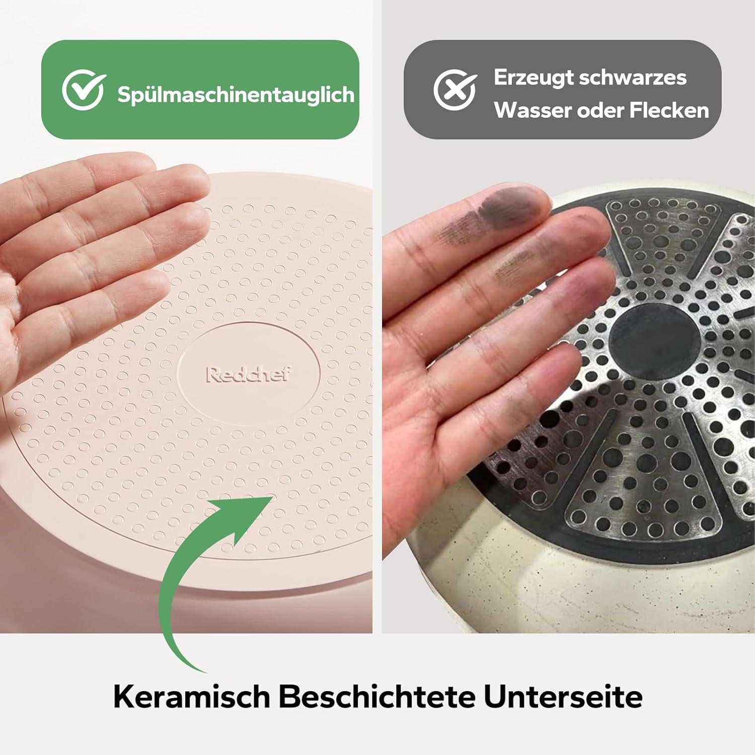 5-teiliges Keramik Topfset & Pfannenset mit abnehmbaren Griffen
