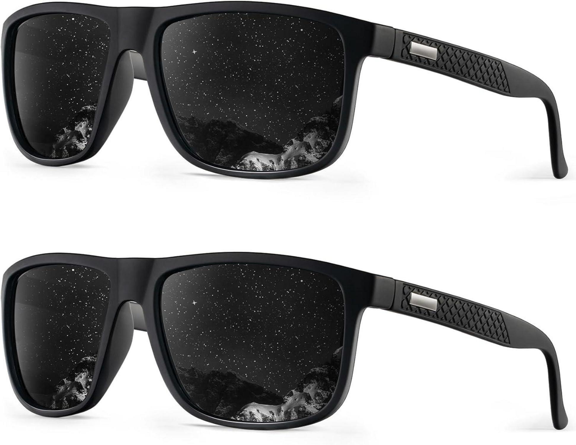 Polarisierte Sonnenbrille UV-400-Schutz Sport Fahren 2er Set