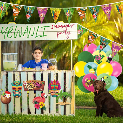 Hawaii Sommer Party Deko 14 Stück Wimpelkette Strand Gartenparty
