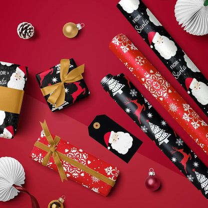 Weihnachts-Geschenkpapierrolle Mini-Rolle 3 Rollen 43,2 cm x 3 m