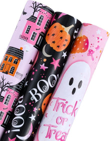 Halloween Geschenkpapierrollen 3er Set dunkles magisches Schloss Geist