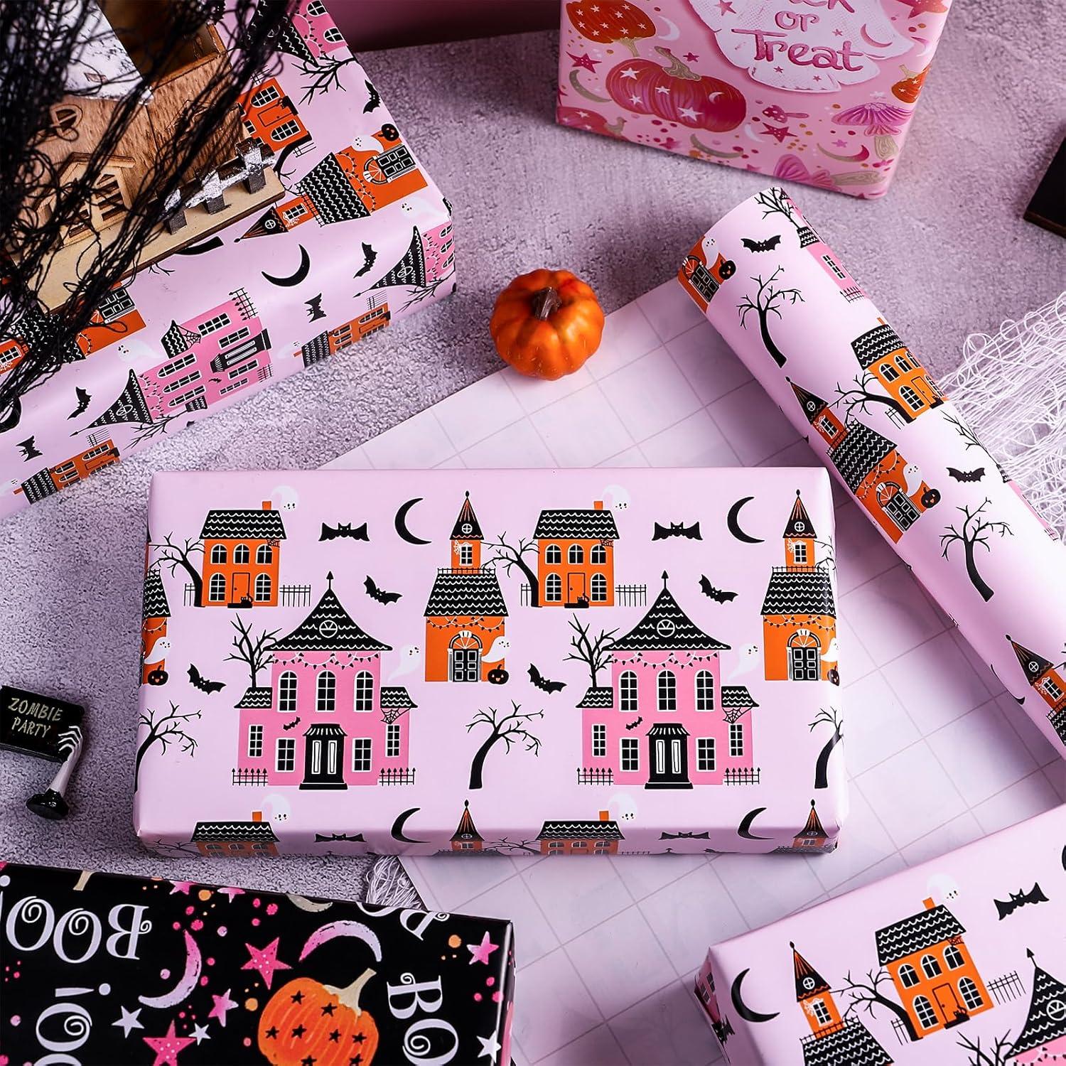 Halloween Geschenkpapierrolle 3 Designs 43,2cm x 3m Mini-Rolle