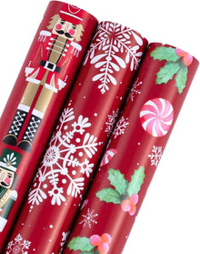Weihnachts-Geschenkpapierrolle 3 Rollen 43,2 cm x 3 m