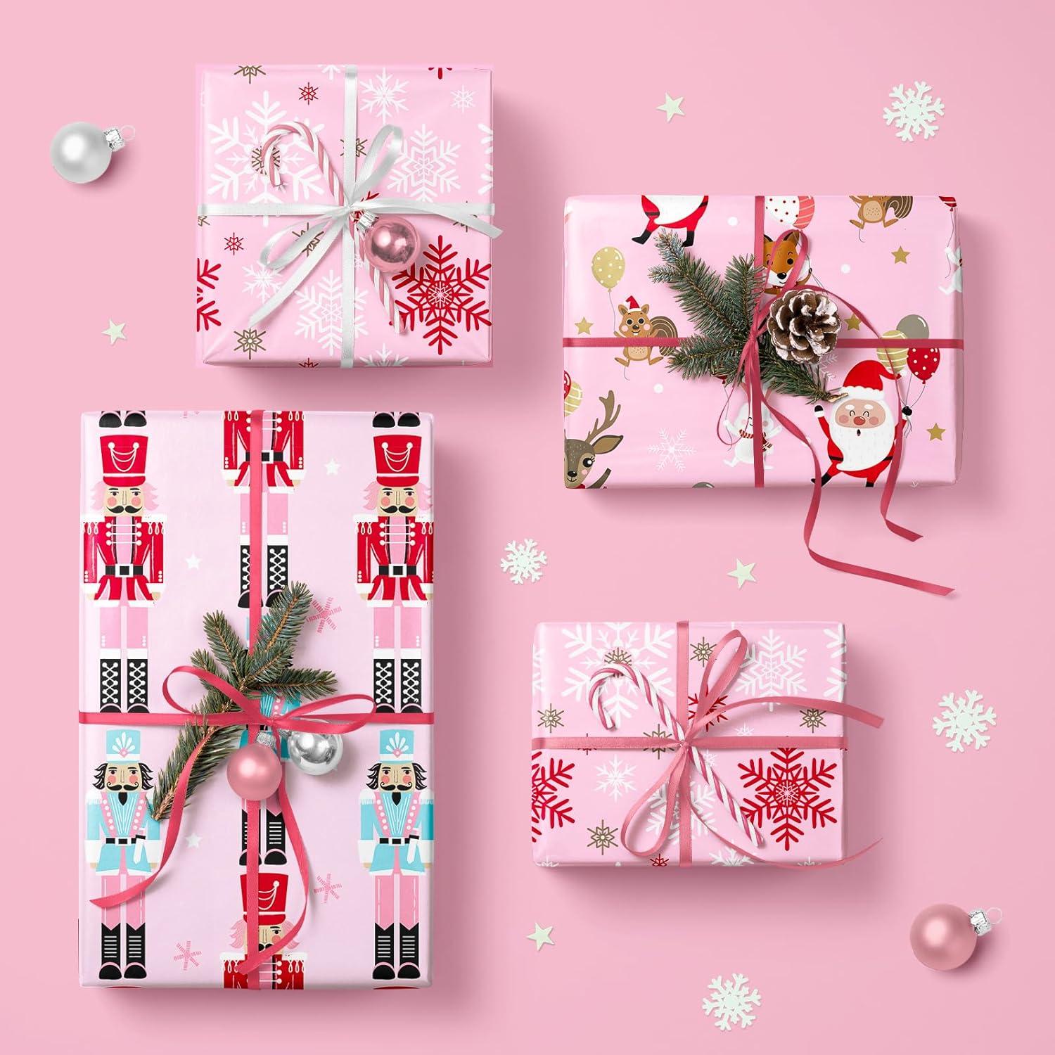 Weihnachts-Geschenkpapierrolle Mini-Rolle 3 Rollen 43,2cm x 3m