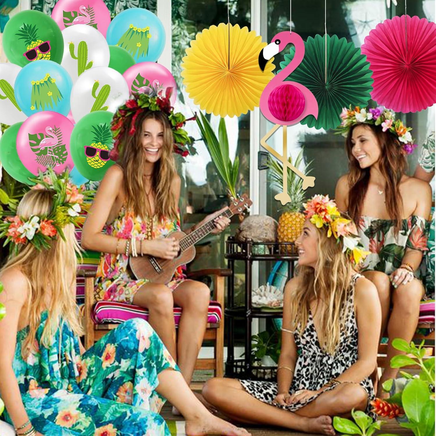Flamingo Hawaii Deko für Poolparty Gartenparty Sommerfest