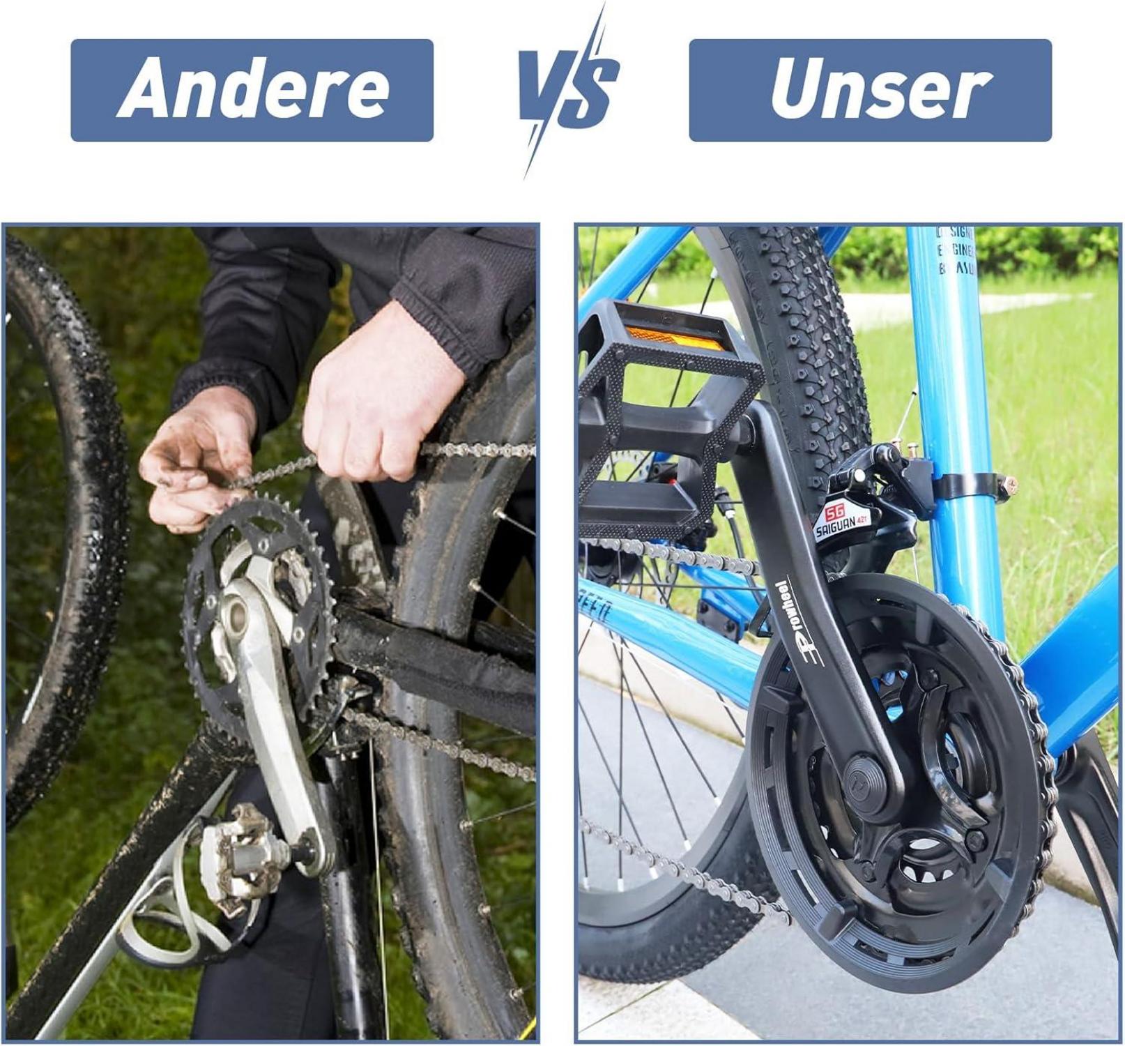 Kettenradgarnitur 42-34-24 Zähne 170mm 3x6/7/8 Gang MTB Kurbelgarnitur