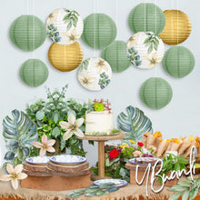 Salbeigrüne Papierlaternen Set für Party Deko & Hochzeit