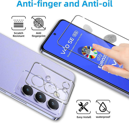 Panzerglas Schutzfolie + Kameraschutz VIVO V40 SE 9H 2+2