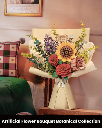 3D Puzzle Holz Blume Bouquet Handwerk für Erwachsene - Home Decoration