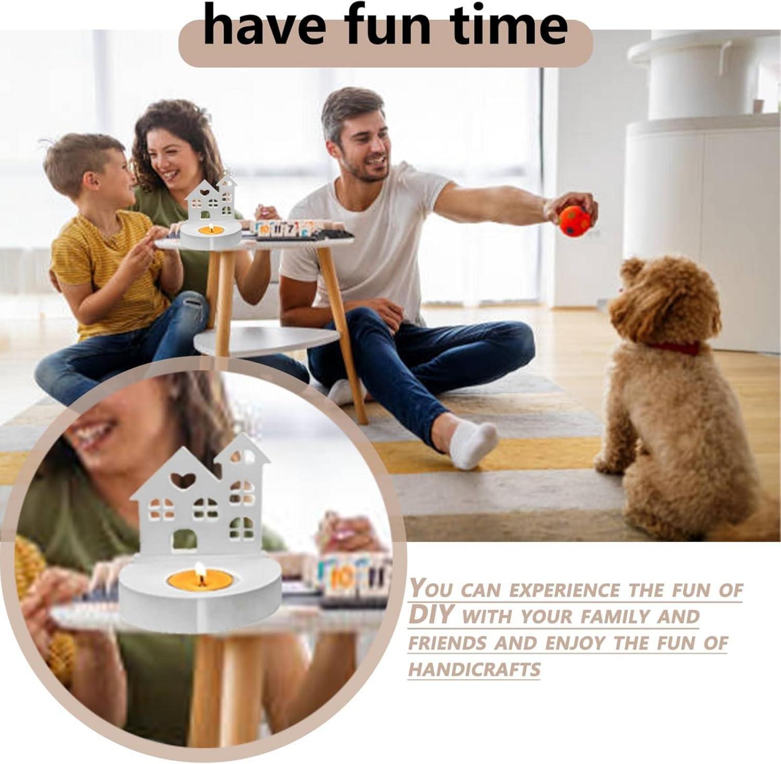 Silikonform Haus Gießform Kerzenhalter DIY Häuser 2er Set