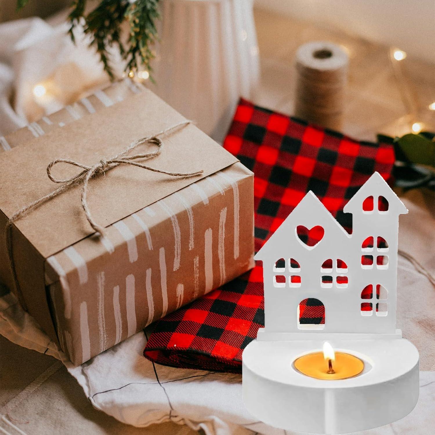 TREABEAR 2Pcs Silikonform Haus Rund Sockel Gießform Kerzenhalter D Mehrzweck DIY