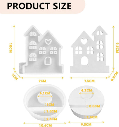 Silikonform Häuser Rundem Sockel Gießform Haus Kerzenhalter