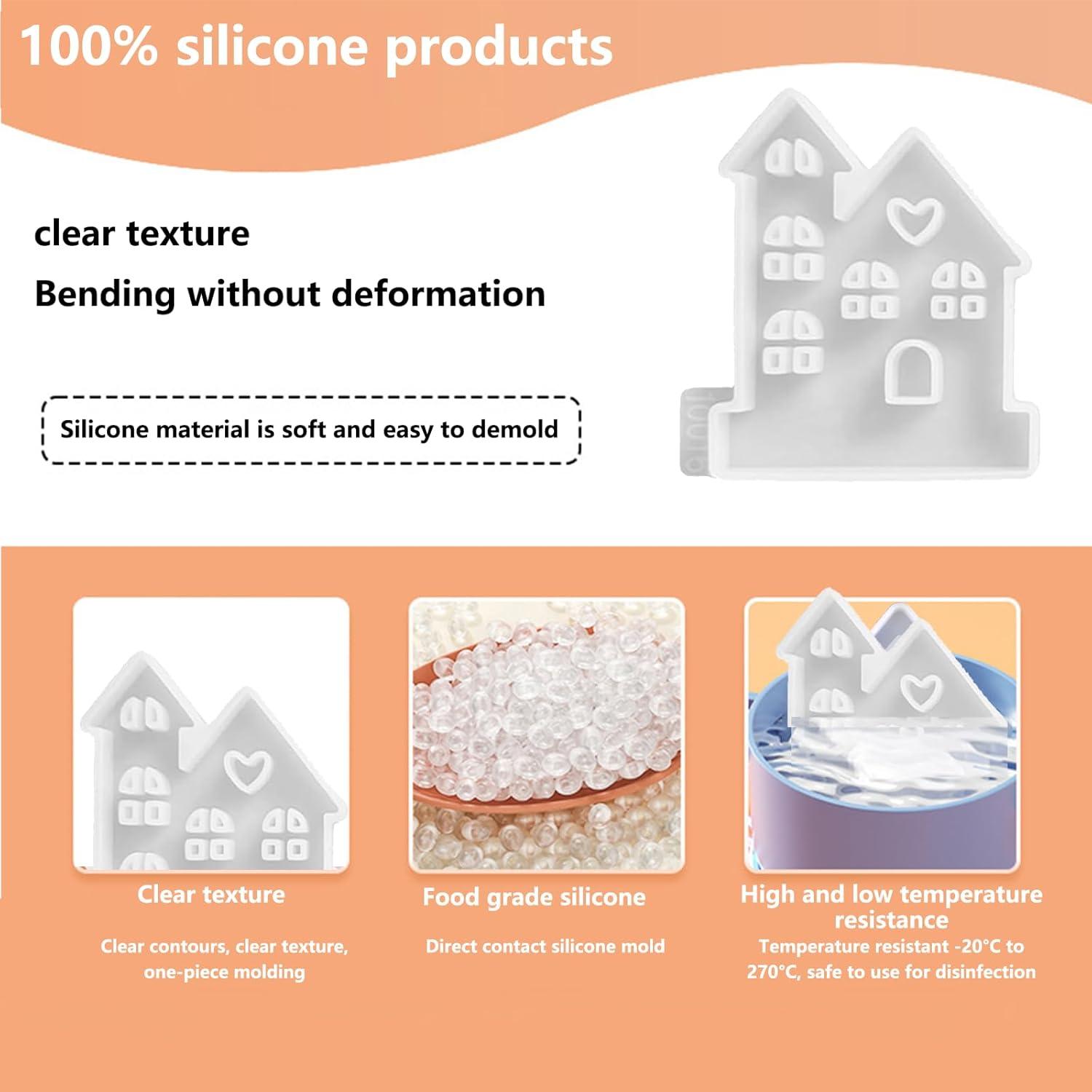 TREABEAR 2Pcs Silikonform Haus Rund Sockel Gießform Kerzenhalter D Mehrzweck DIY