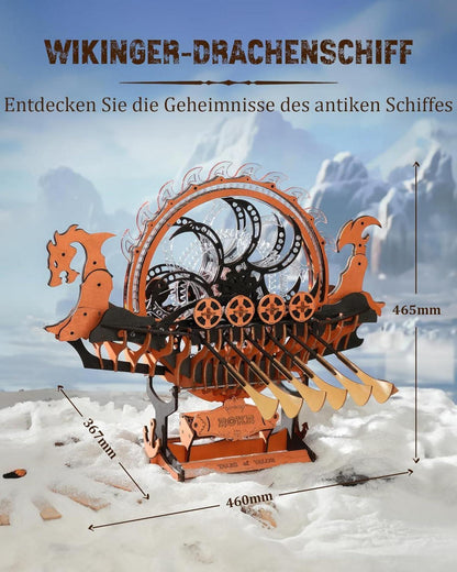 3D Puzzle Holz Schiff Drachenboot Bausatz 229 Teile