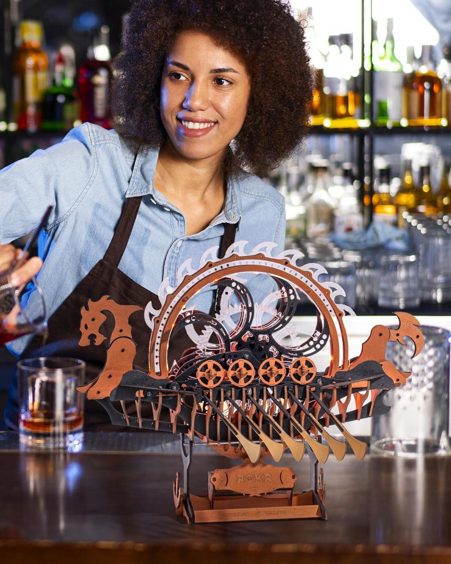 ROKR 3D Puzzle Holz Drachenboot Bausatz Erwachsene 229 Teile LED-Licht