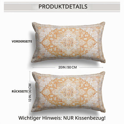 Boho Kissenbezüge 2er Set Gelb Antik Vintage 30x50 cm