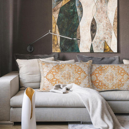 Boho Kissenbezüge 2er Set Gelb Antik Vintage 30x50 cm