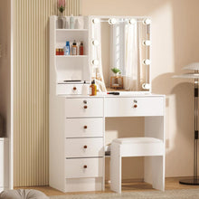 Schminktisch mit Beleuchtung und Hocker für Schlafzimmer