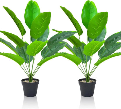 Kunstpflanzen Set 2 Stück Groß Künstliche Bananenblätter Palme
