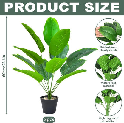 Kunstpflanzen Set groß künstliche Palme Monstera Baum 3er