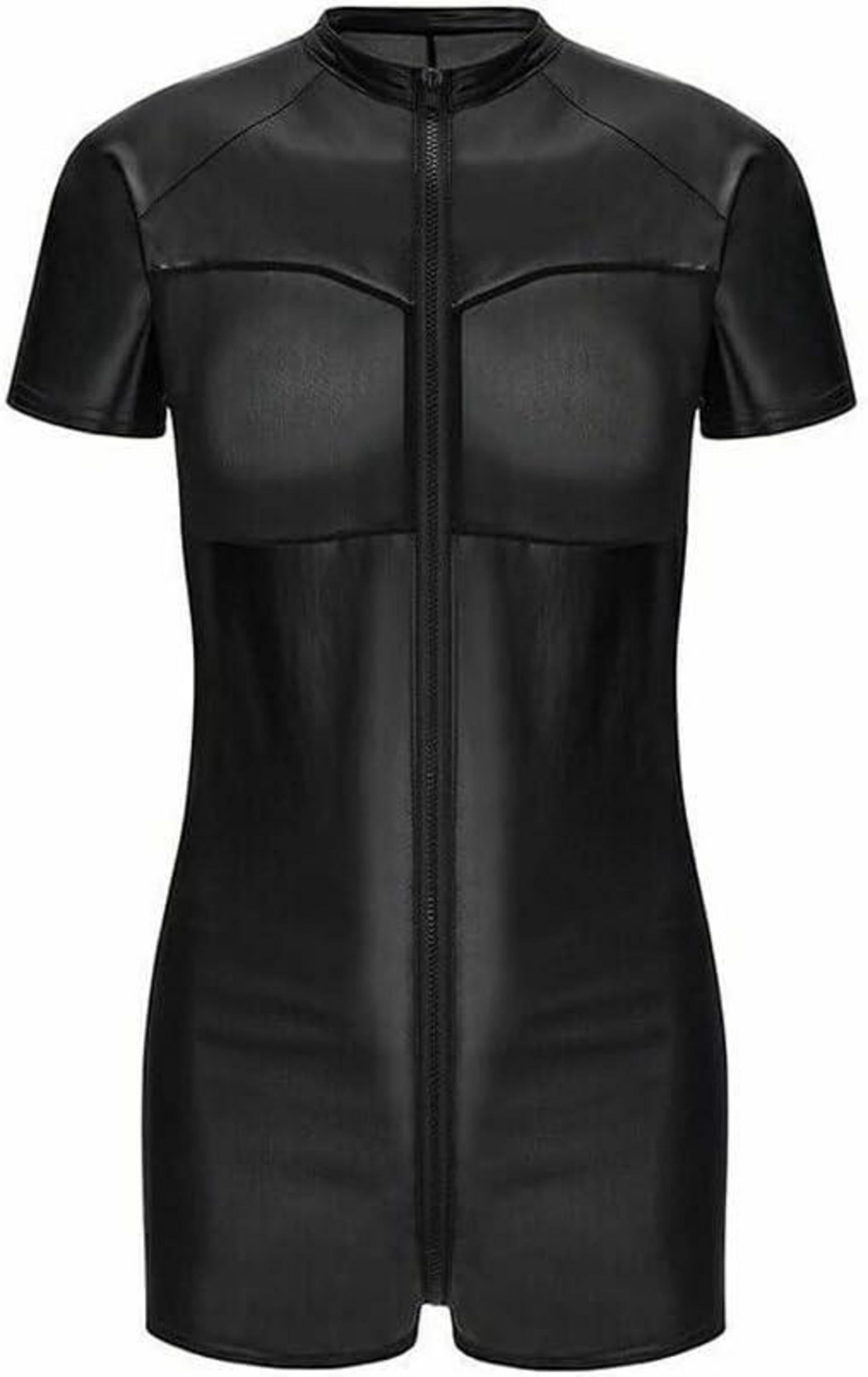 Wetlook Leder Bodysuit Herren Stretch Slim Fit Overall Catsuit