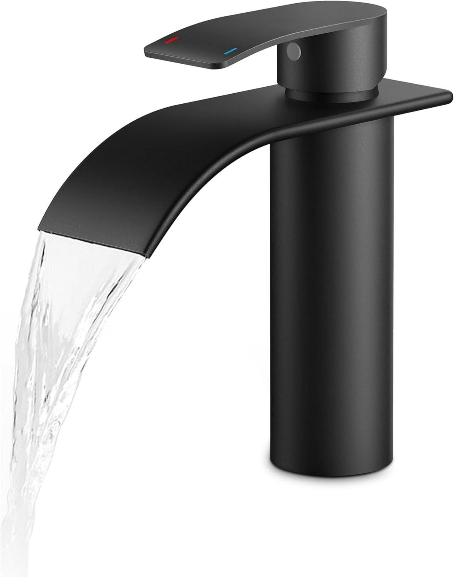 Wasserfall Einlochmontage Auslaufhöhe 110mm Schwarz