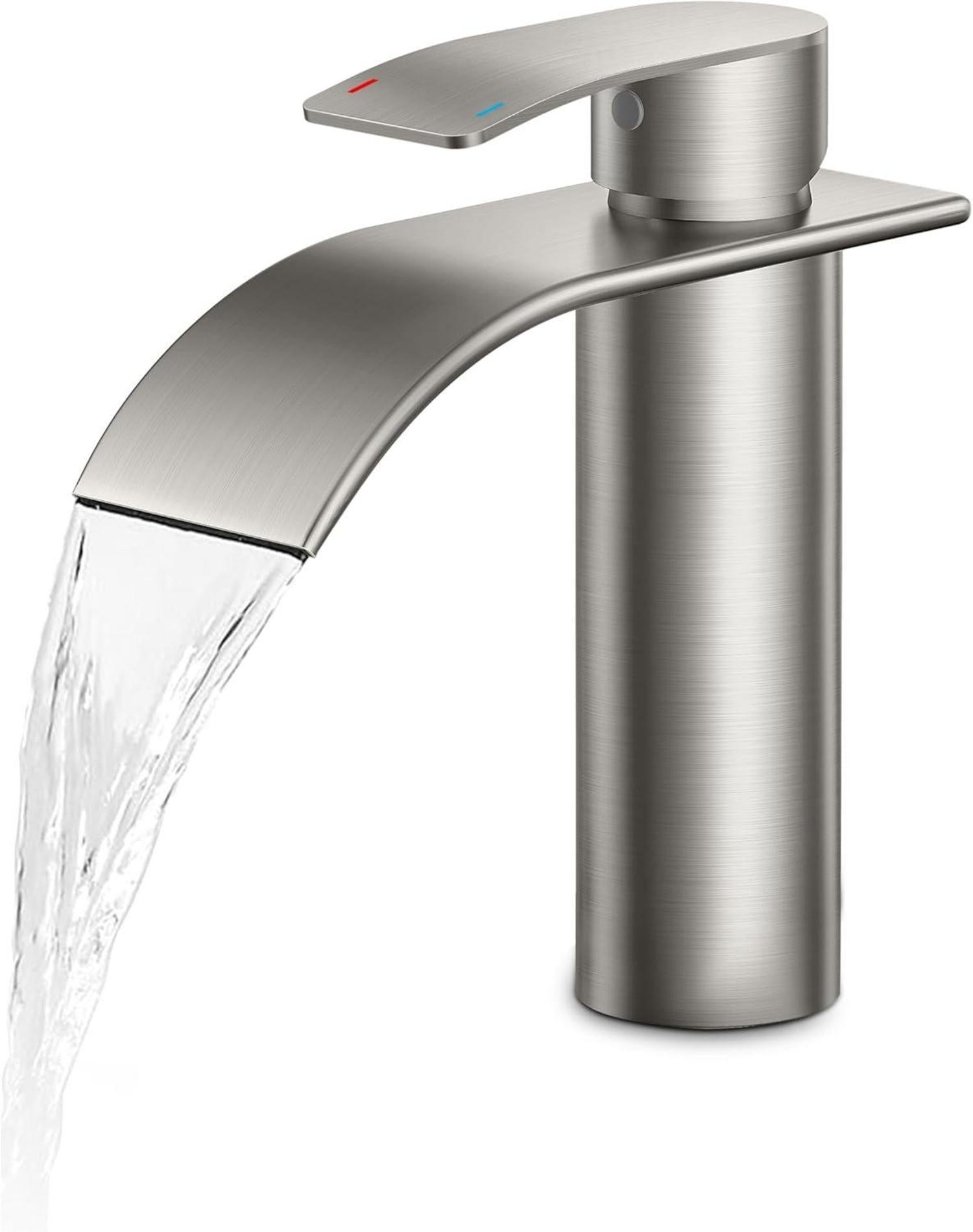 Wasserfall Einlochmontage Einhand-Waschtischarmatur Edelstahl