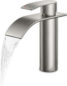 Wasserfall Einlochmontage Einhand-Waschtischarmatur Edelstahl